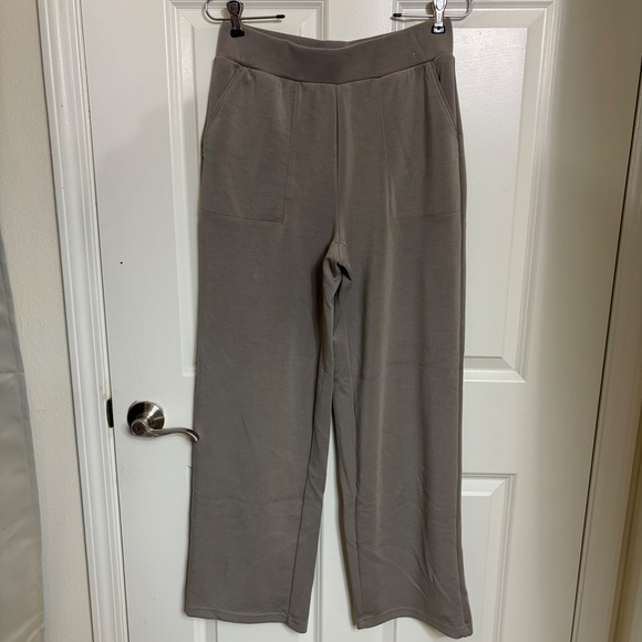 Mondetta Pants - Mondetta Womens Wide Leg Lounge Pants Taupe Brown High Rise Pockets Small